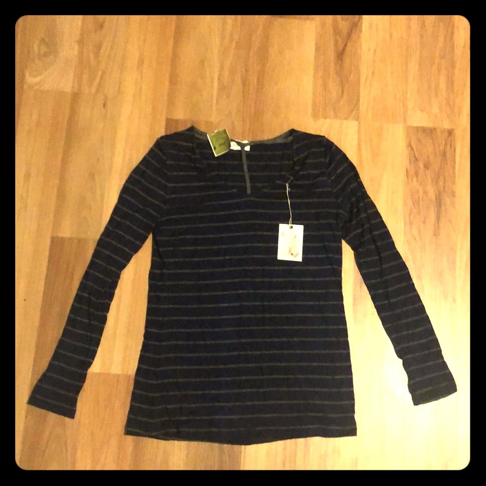 Brand new blue and grey long sleeve cotton tee